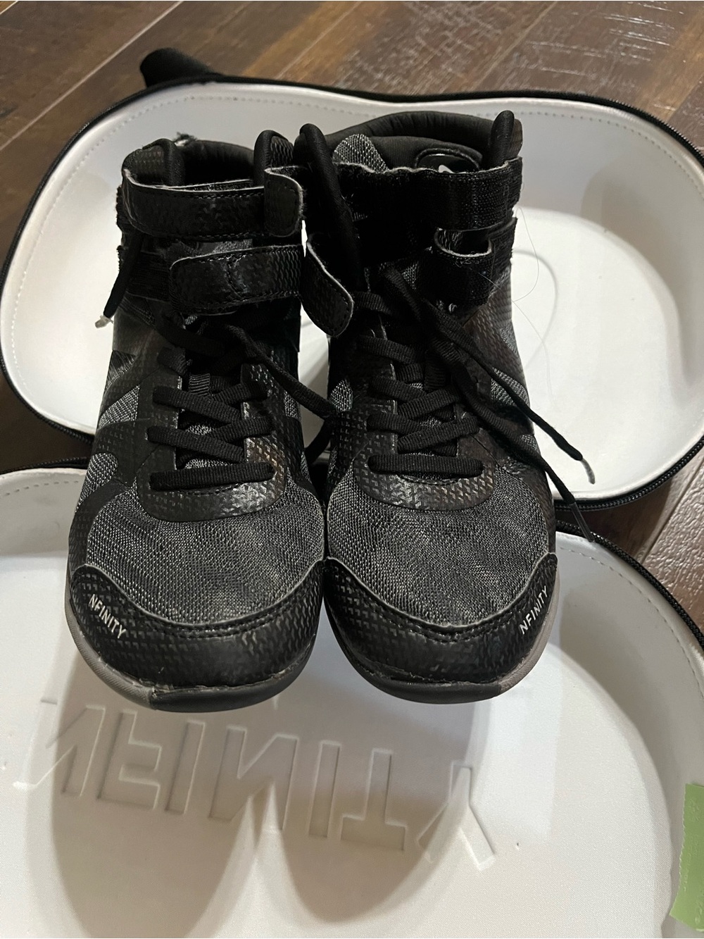 NFINITY Black and Gray High-Top Athletic Sneakers with Ankle Strap